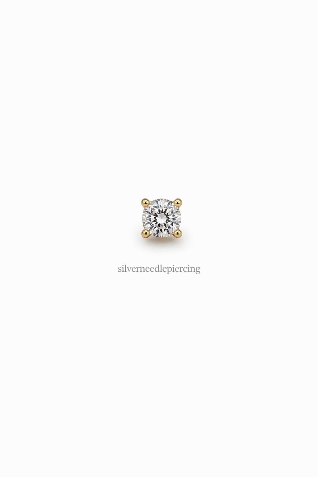 14K Gold Internally Princess Crystal Attachment
